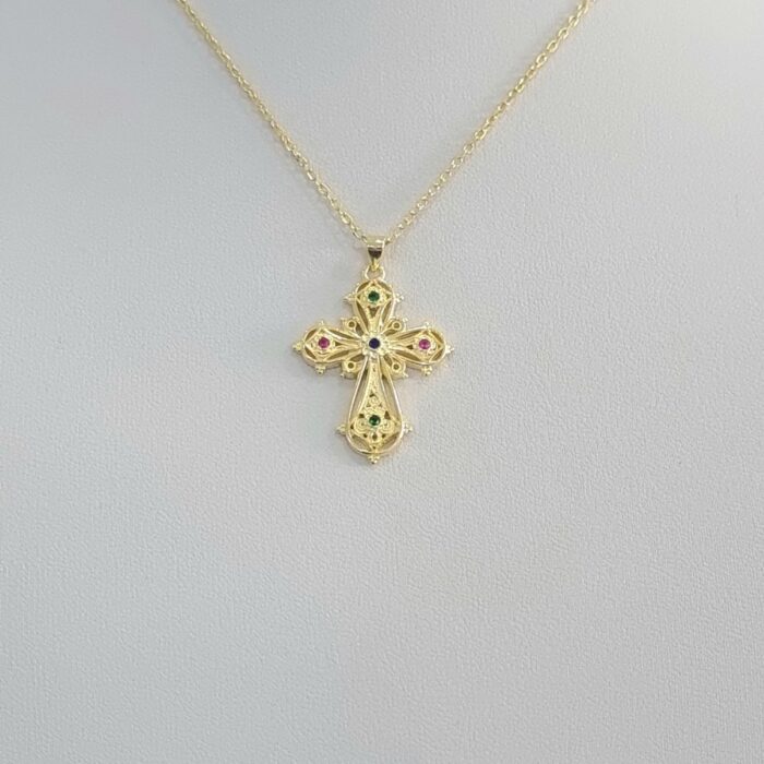 Ασημένιος Επιχρυσωμένος Σταυρός 925