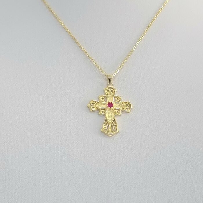 Ασημένιος Επιχρυσωμένος Σταυρός 925