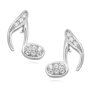 Σκουλαρίκια Μουσικές Νότες από ασήμι 925 - Image 1