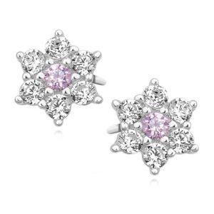 Mary - Ασημένια Σκουλαρίκια (925) Ροζ - Image 1