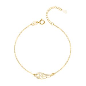 Feather Γυναικείο Βραχιόλι 925 Επίχρυσο 24Κ - Image 1