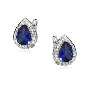 Evelyn - Ασημένια Σκουλαρίκια (925) με Ζιργκον Sapphire - Image 1
