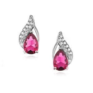 Celeste - Ασημένια Σκουλαρίκια (925) με Ζιργκον Ruby - Image 1