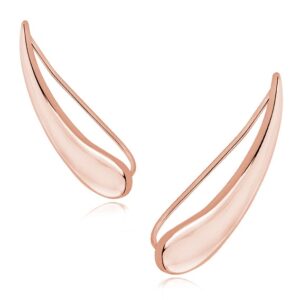 Feathers - Ασημένια Σκουλαρίκια (925) Rose Gold - Image 1