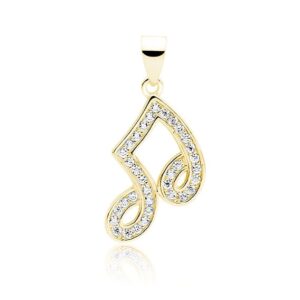 Μοτίφ Μουσική Νότα 925 με Ζιργκόν - Image 1