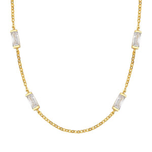 Nora - Κολιέ ( Ασήμι 925 - Επίχρυσο ) (Λευκό) - Image 1