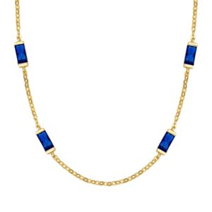 Nora - Κολιέ ( Ασήμι 925 - Επίχρυσο ) (Μπλε) - Image 1