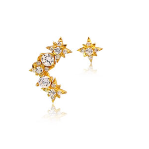 Ασημένια Επιχρυσωμένα Σκουλαρίκια 925 - Image 1