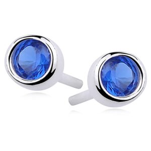 Sofia - Ασημένια Σκουλαρίκια (925) με Ζιργκον Sapphire - Image 1
