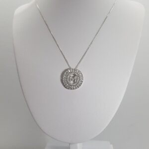 ( Μ ) Ασημένια 925 αλυσίδα για λαιμό με αρχικό γράμμα Μ - Image 1