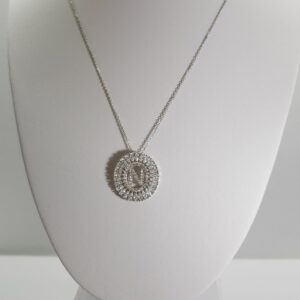 ( N ) Ασημένια 925 αλυσίδα για λαιμό με αρχικό γράμμα Ν - Image 1