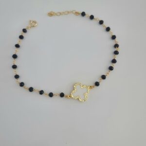 Ασημένιο Επιχρυσωμένο Βραχιόλι Ροζάριο 925 - Image 1