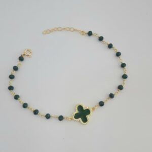 Ασημένιο Επιχρυσωμένο Βραχιόλι Ροζάριο 925 - Image 1