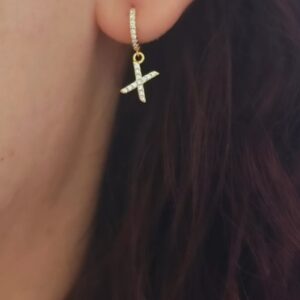 Ασημένια Επιχρυσωμένα Σκουλαρίκια 925 - Image 1