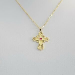 Ασημένιος Επιχρυσωμένος Σταυρός 925 - Image 1