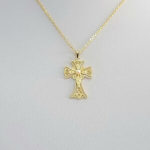 Ασημένιος Επιχρυσωμένος Σταυρός 925 - Image 1